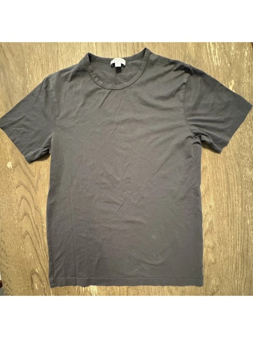 Sunspel NWOT Mens Classic T-Shirt Small Gray Melange 100% Cotton Made in England